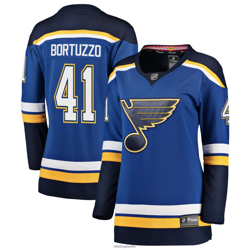 Frauen NHL st. Blaues Breakaway-Spielertrikot mit Louis Blues Robert Bortuzzo Fanatics-Logo Kleidung BF680T1945