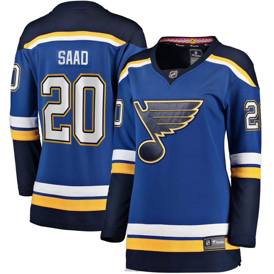 Frauen NHL st. Blaues Heim-Ausreißertrikot mit Brandon Saad Fanatics-Logo der Louis Blues Kleidung BF680T1808