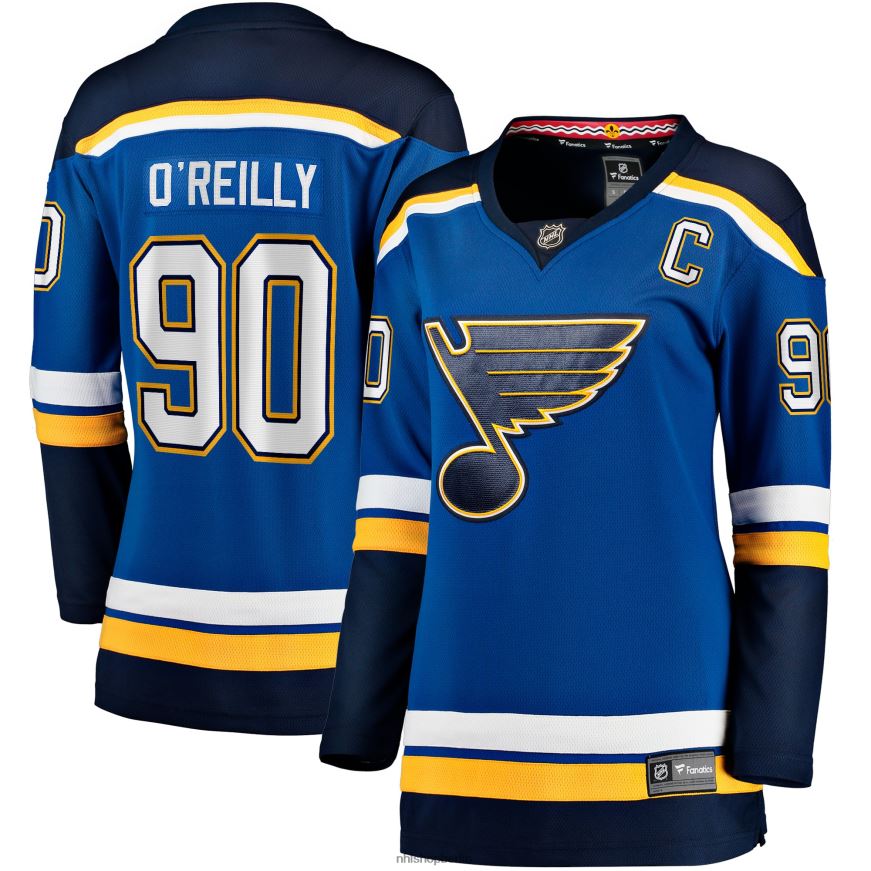 Frauen NHL st. Blaues Heimtrikot für Premier-Breakaway-Spieler mit der Marke „Louis Blues“, Ryan O'Reilly Fanatics Kleidung BF680T347