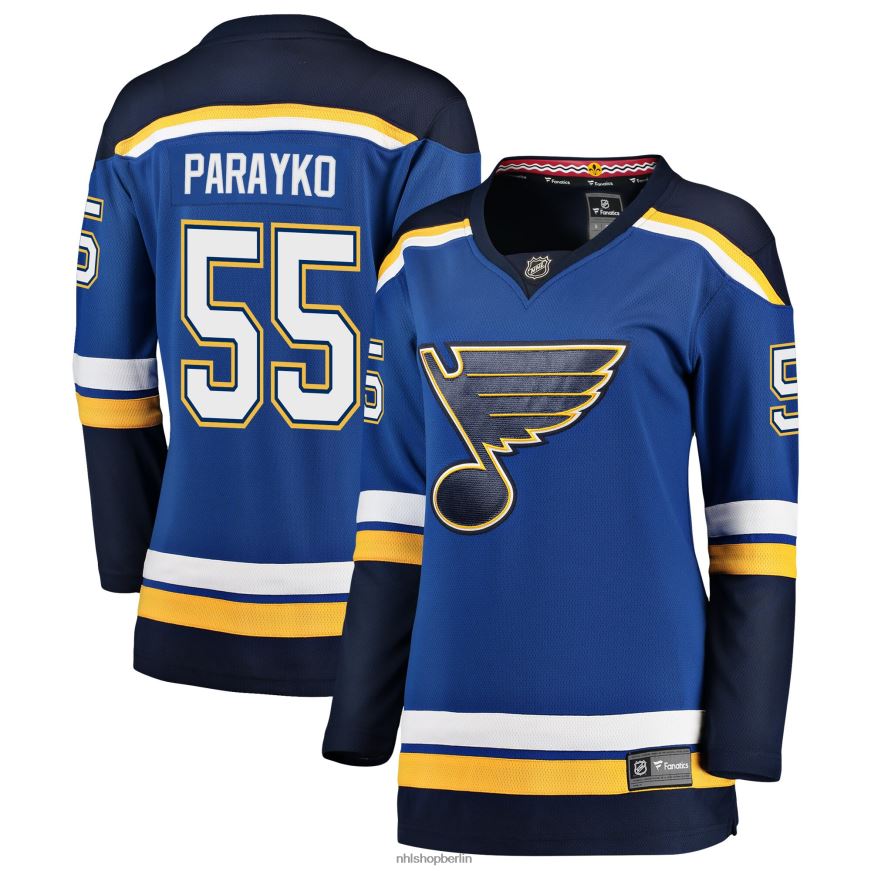 Frauen NHL st. Blaues Home-Premier-Breakaway-Spielertrikot mit Louis Blues Colton Parayko Fanatics-Logo Kleidung BF680T1297