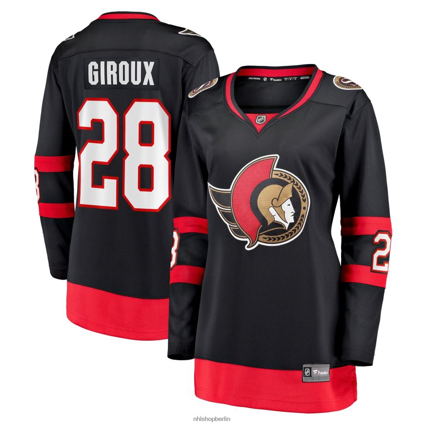 Frauen NHL Claude Giroux, Senatoren von Ottawa, schwarzes Fanatics-Heimtrikot für abtrünnige Spieler Kleidung BF680T2143