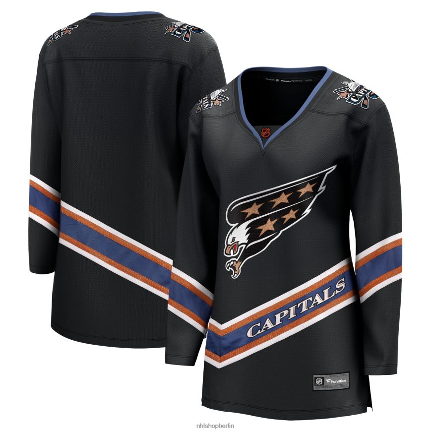 Frauen NHL Schwarzes Special Edition 2.0 Breakaway Blanko-Trikot der Washington Capitals mit Fanatics-Logo Kleidung BF680T803