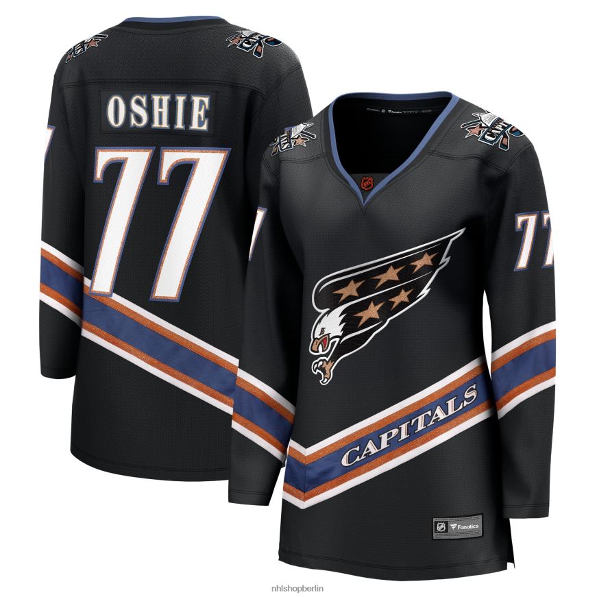 Frauen NHL Washington Capitals TJ Oshie Fanatics gebrandetes schwarzes Special Edition 2.0 Breakaway-Spielertrikot Kleidung BF680T516
