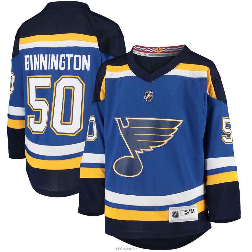 Jugend NHL st. Louis Blues Jordan Binnington Blue Home Replik-Spielertrikot Kleidung BF680T584