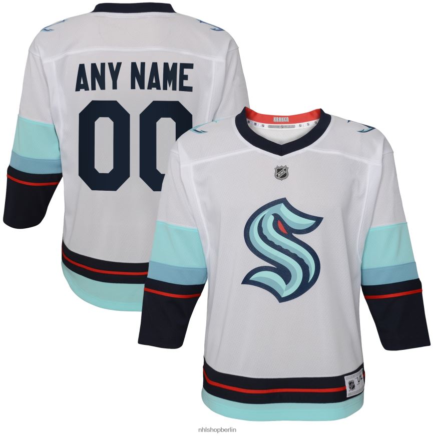 Kleinkind NHL Weißes, individuelles Replika-Auswärtstrikot von Seattle Kraken Kleidung BF680T816