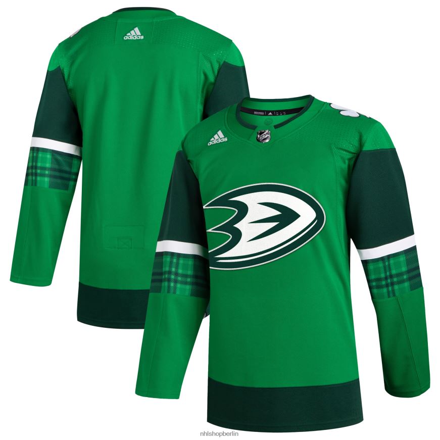 Männer NHL Anaheim Ducks adidas Kelly Green 2023 St. Patrick's Day Primegreen authentisches Trikot Kleidung BF680T1266