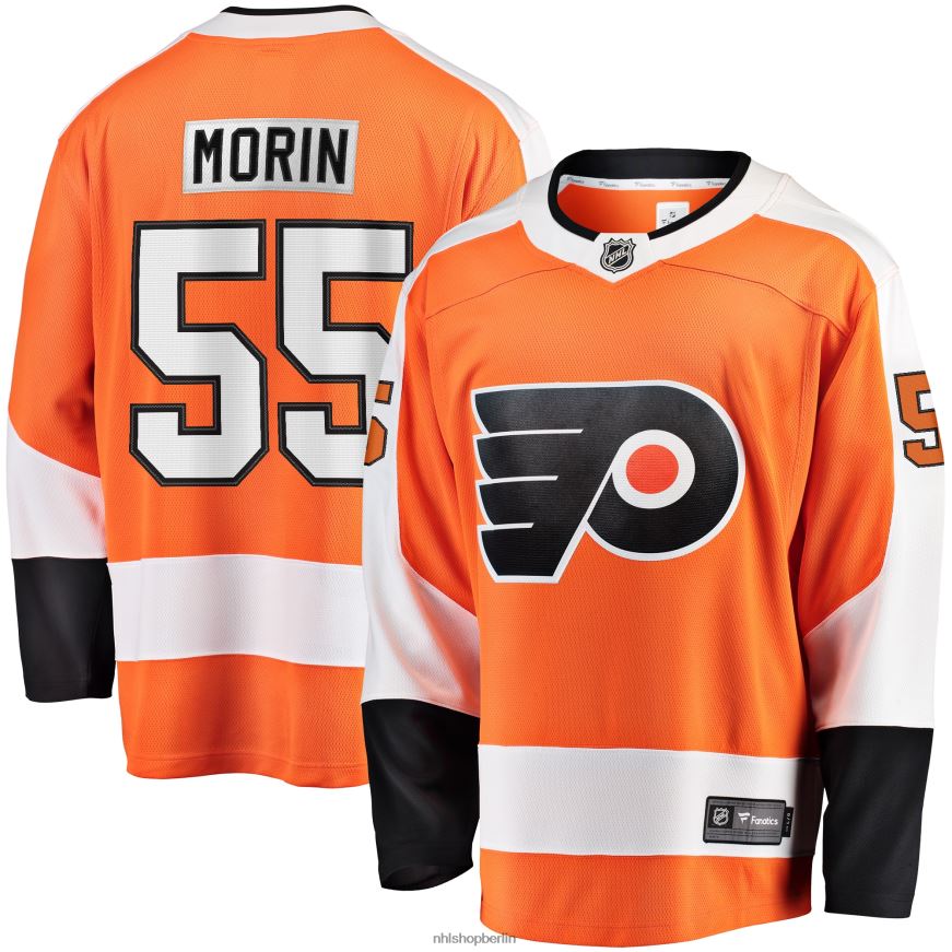 Männer NHL Orangefarbenes Breakaway-Spielertrikot der Philadelphia Flyers mit Fanatics-Logo von Samuel Morin Kleidung BF680T2419