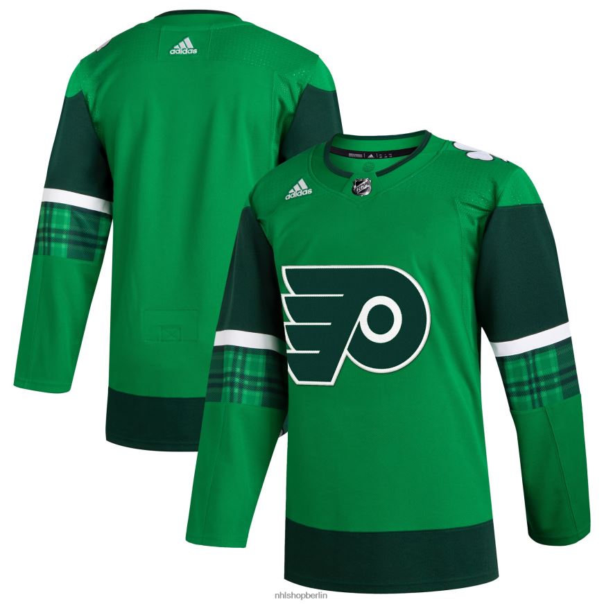 Männer NHL Philadelphia-Flyer adidas Kelly Green 2023 St. Patrick's Day Primegreen authentisches Trikot Kleidung BF680T802