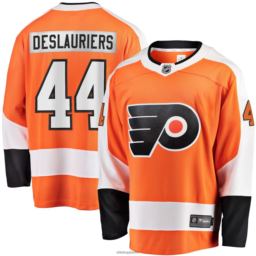 Männer NHL Philadelphia Flyers Nicolas Deslauriers Fanatics-gebrandetes orangefarbenes Home-Breakaway-Spielertrikot Kleidung BF680T1311