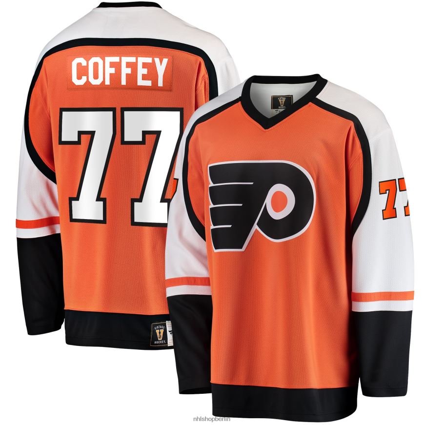Männer NHL Philadelphia Flyers Paul Coffey Fanatics gebrandetes orangefarbenes Premier Breakaway-Spielertrikot im Ruhestand Kleidung BF680T905