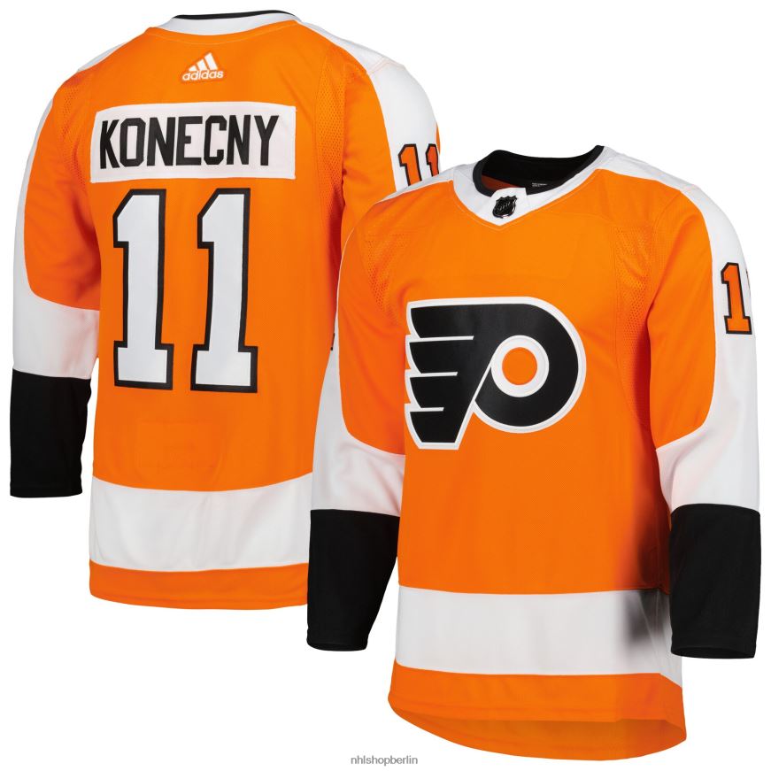 Männer NHL Philadelphia Flyers Travis Konecny ​​adidas Orange Primegreen Authentic Pro Home Player Jersey Kleidung BF680T562