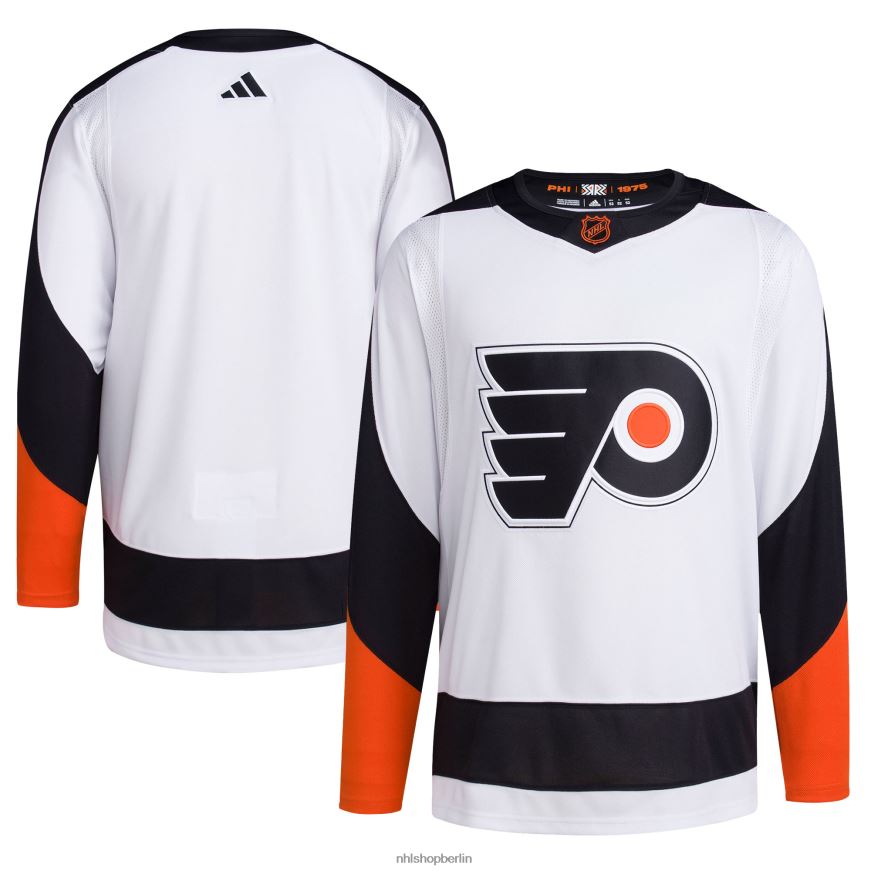 Männer NHL Philadelphia Flyers adidas White Reverse Retro 2.0 Authentic Blank Jersey Kleidung BF680T871