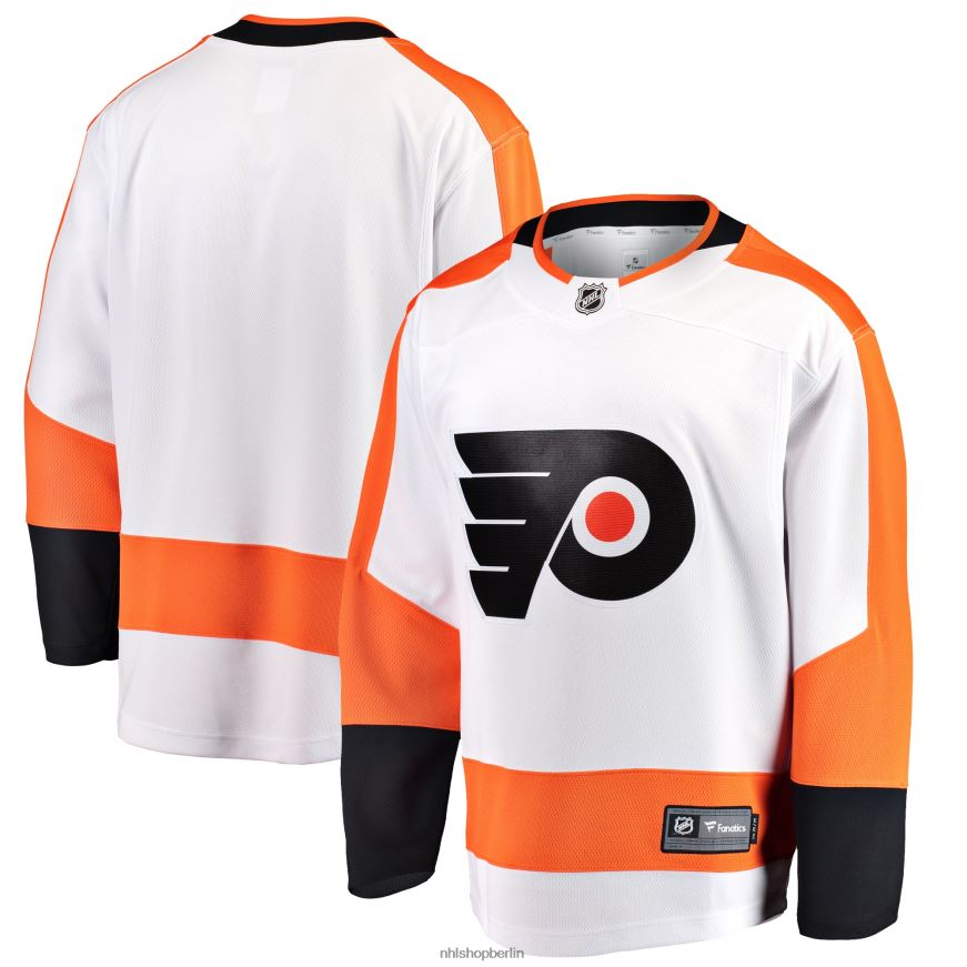 Männer NHL Weißes Breakaway-Auswärtstrikot mit Fanatics-Logo der Philadelphia Flyers Kleidung BF680T1410