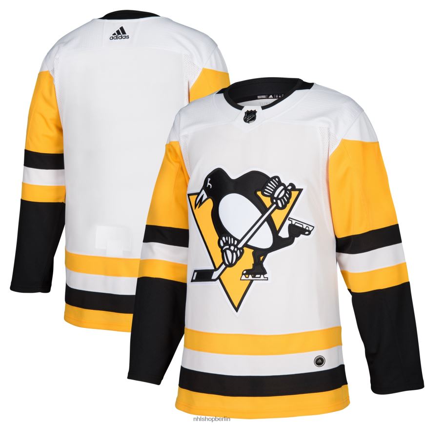 Männer NHL Die Pittsburgh Penguins haben ein weißes, authentisches Blanko-Auswärtstrikot von adidas Kleidung BF680T597