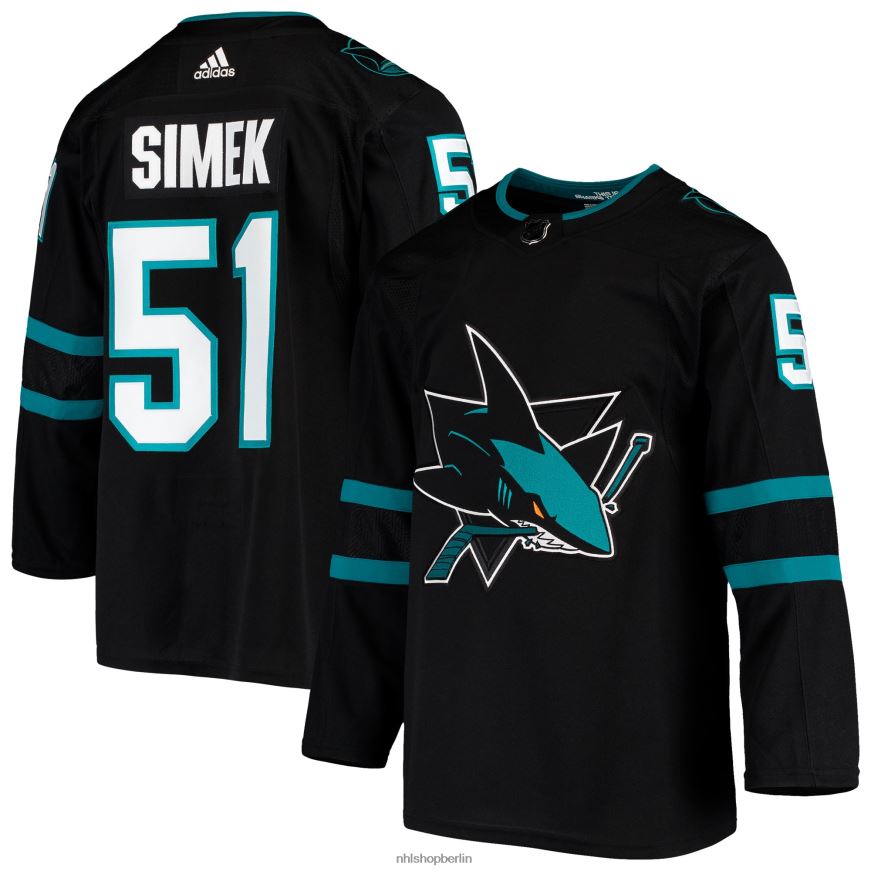 Männer NHL San Jose Sharks Radim Simek adidas schwarzes alternatives authentisches Trikot Kleidung BF680T2128