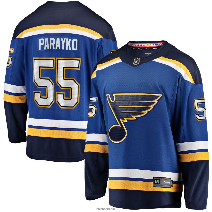 Männer NHL st. Blaues Breakaway-Spielertrikot mit Louis Blues Colton Parayko Fanatics-Logo Kleidung BF680T884