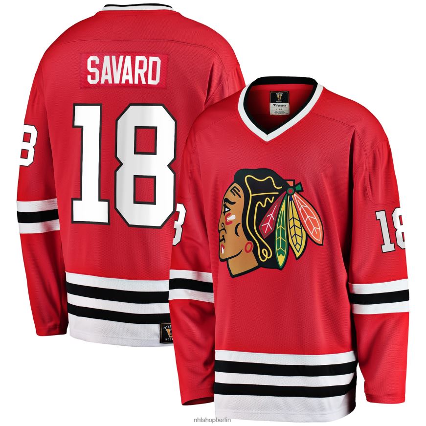 Männer NHL Chicago Blackhawks Denis Savard Fanatics gebrandetes rotes Premier Breakaway-Spielertrikot im Ruhestand Kleidung BF680T1015