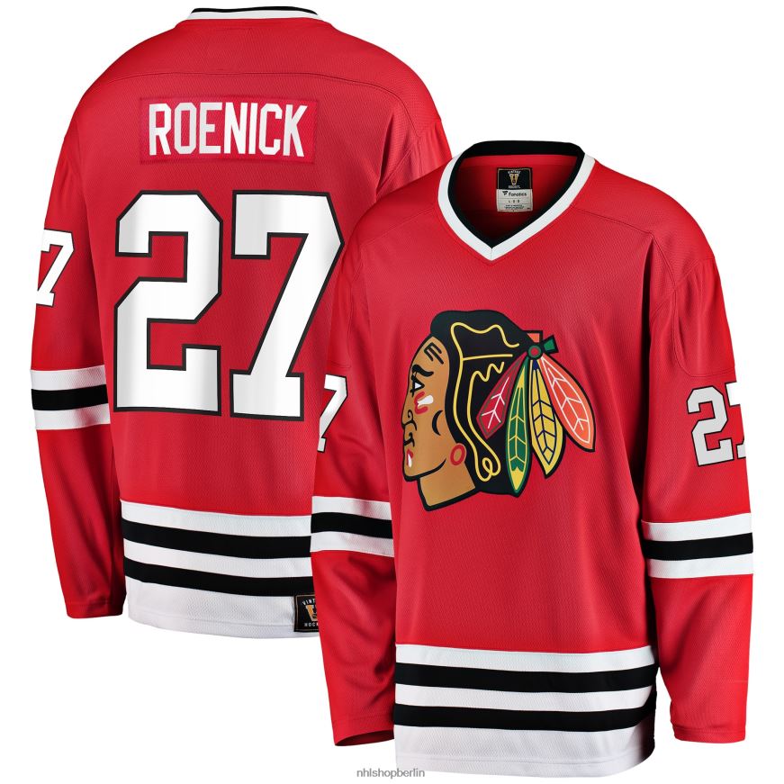 Männer NHL Chicago Blackhawks Jeremy Roenick Fanatics gebrandetes rotes Premier Breakaway-Spielertrikot im Ruhestand Kleidung BF680T652