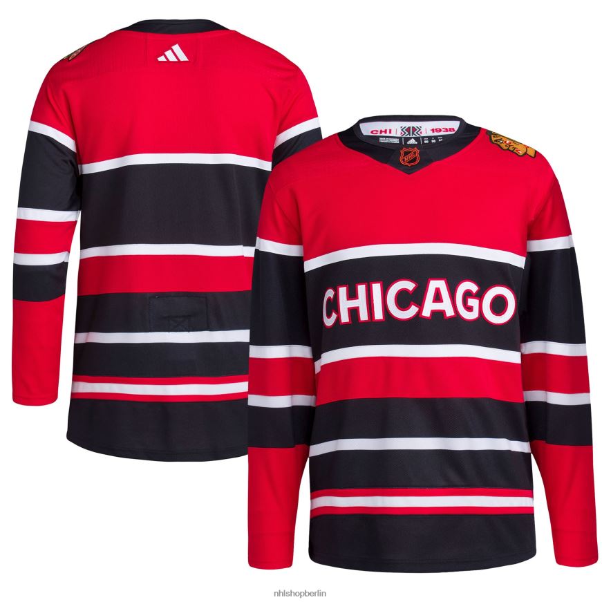 Männer NHL Chicago Blackhawks adidas Red Reverse Retro 2.0 authentisches leeres Trikot Kleidung BF680T485