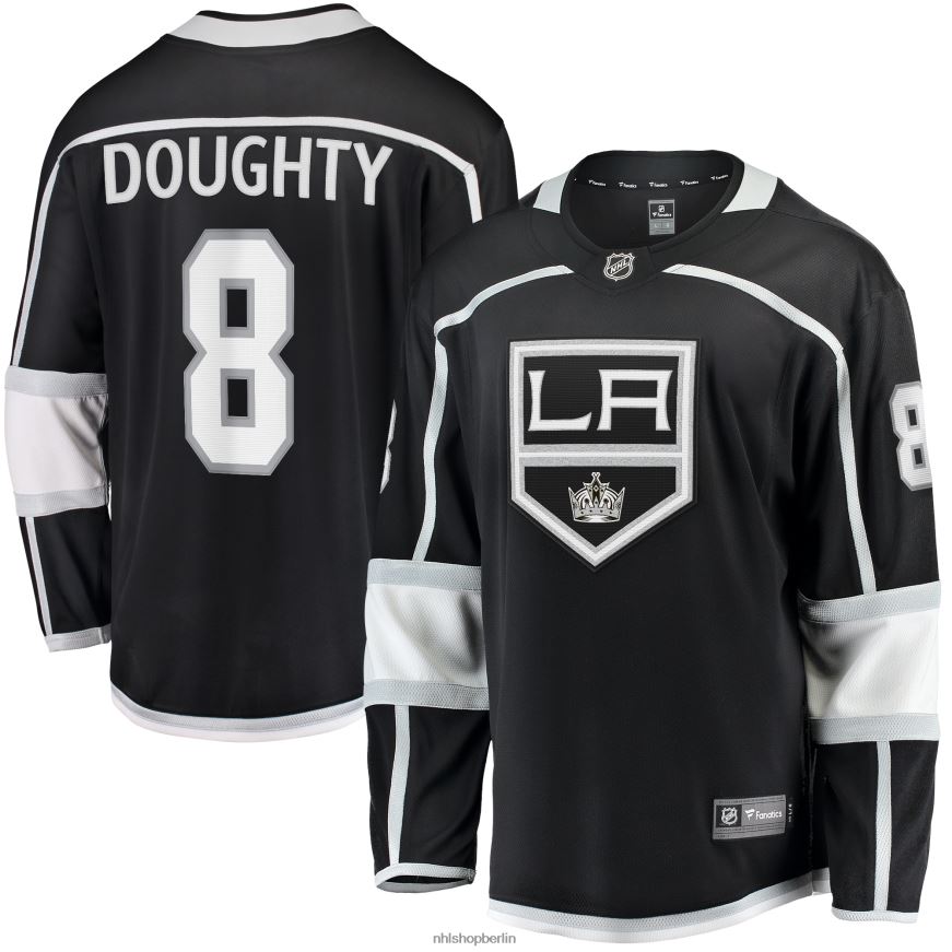 Männer NHL Die Los Angeles Kings zeichneten ein schwarzes Home-Premier-Breakaway-Spielertrikot mit der Marke „Doughty Fanatics“. Kleidung BF680T72
