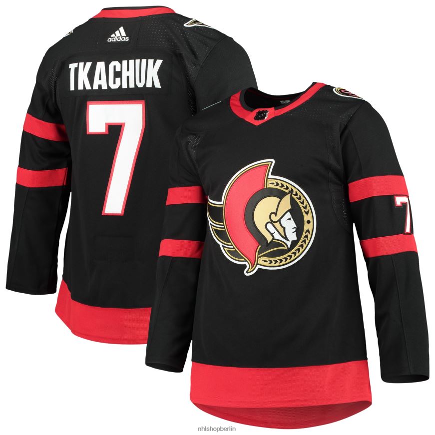 Männer NHL Ottawa Senators Brady Tkachuk adidas Schwarz Home Primegreen Authentic Pro Player Jersey Kleidung BF680T549