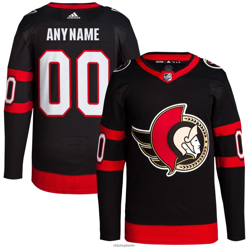 Männer NHL Ottawa Senators adidas Black Home Primegreen Authentic Pro Custom Jersey Kleidung BF680T2007