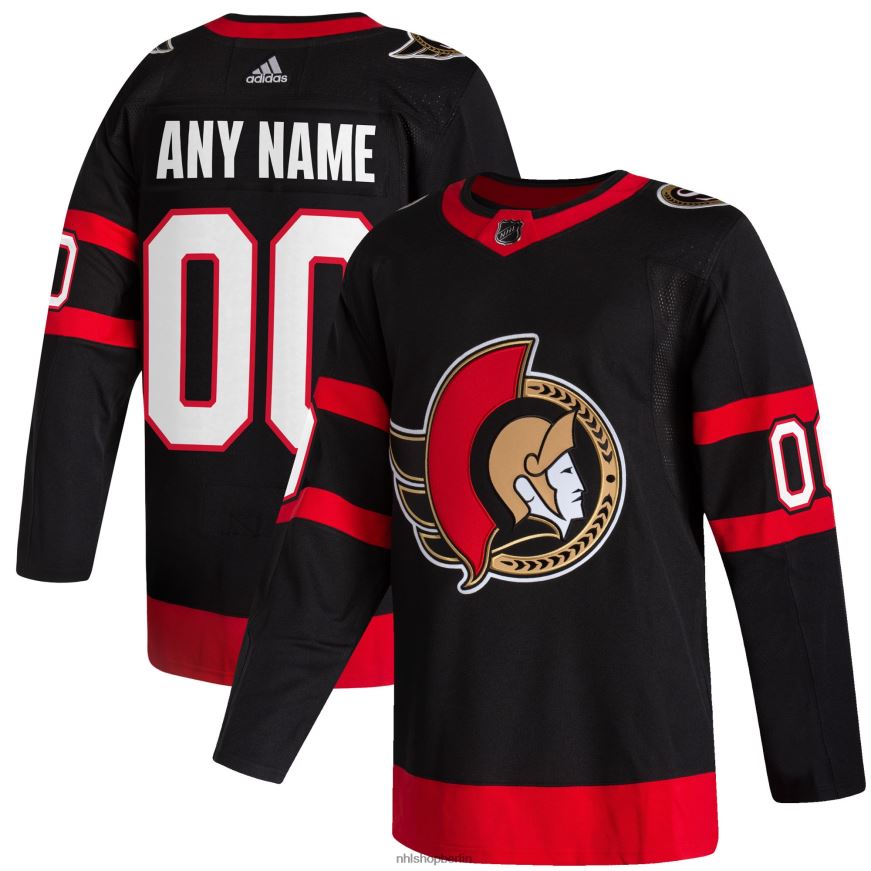 Männer NHL Ottawa Senators adidas Schwarz 2020/21 Heimtrikot, authentisch, maßgeschneidert Kleidung BF680T2105