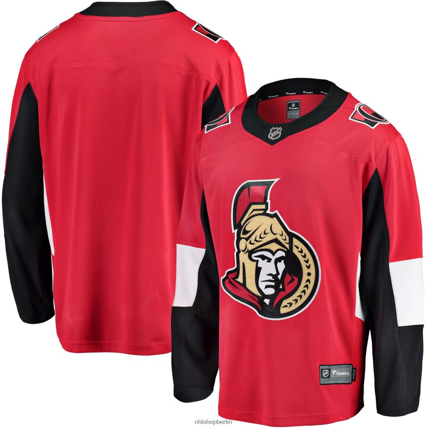 Männer NHL Rotes Breakaway-Heimtrikot der Ottawa Senators mit Fanatics-Logo Kleidung BF680T1713