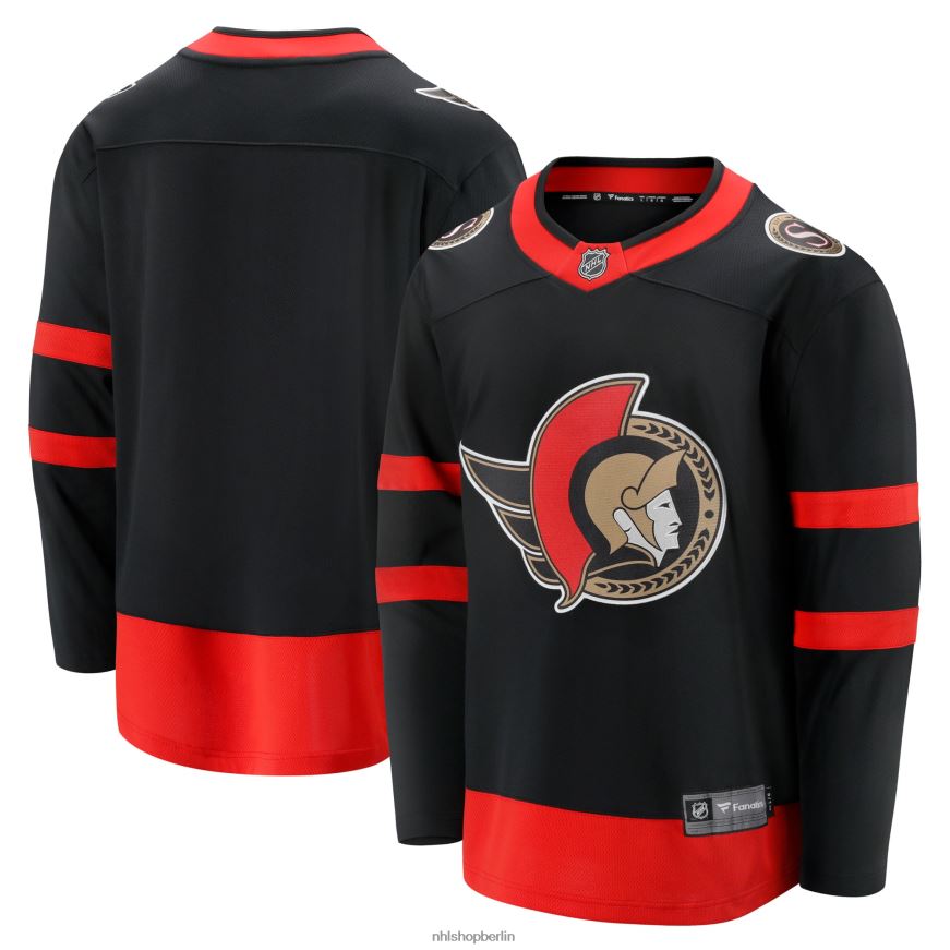 Männer NHL Schwarzes Breakaway-Heimtrikot 2020/21 mit Fanatics-Logo der Ottawa Senators Kleidung BF680T1072