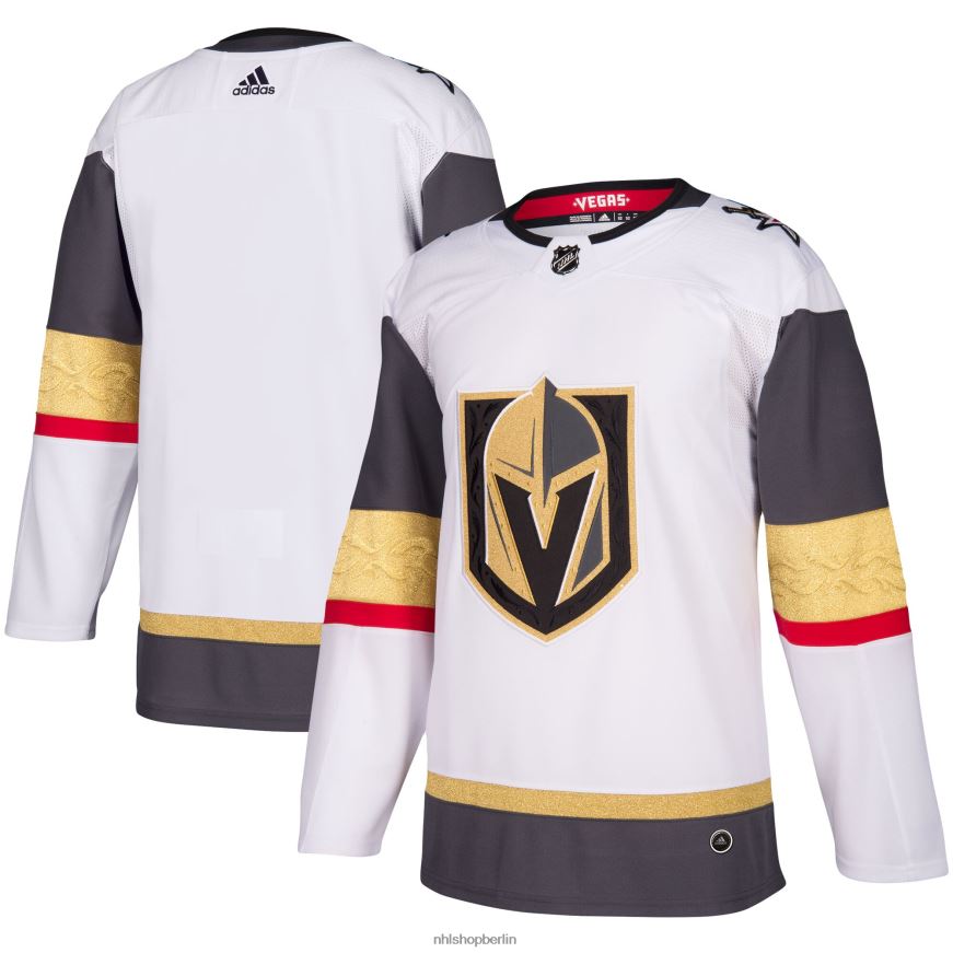 Männer NHL Die Vegas Golden Knights adidas haben ein weißes, authentisches Blanko-Auswärtstrikot Kleidung BF680T1058