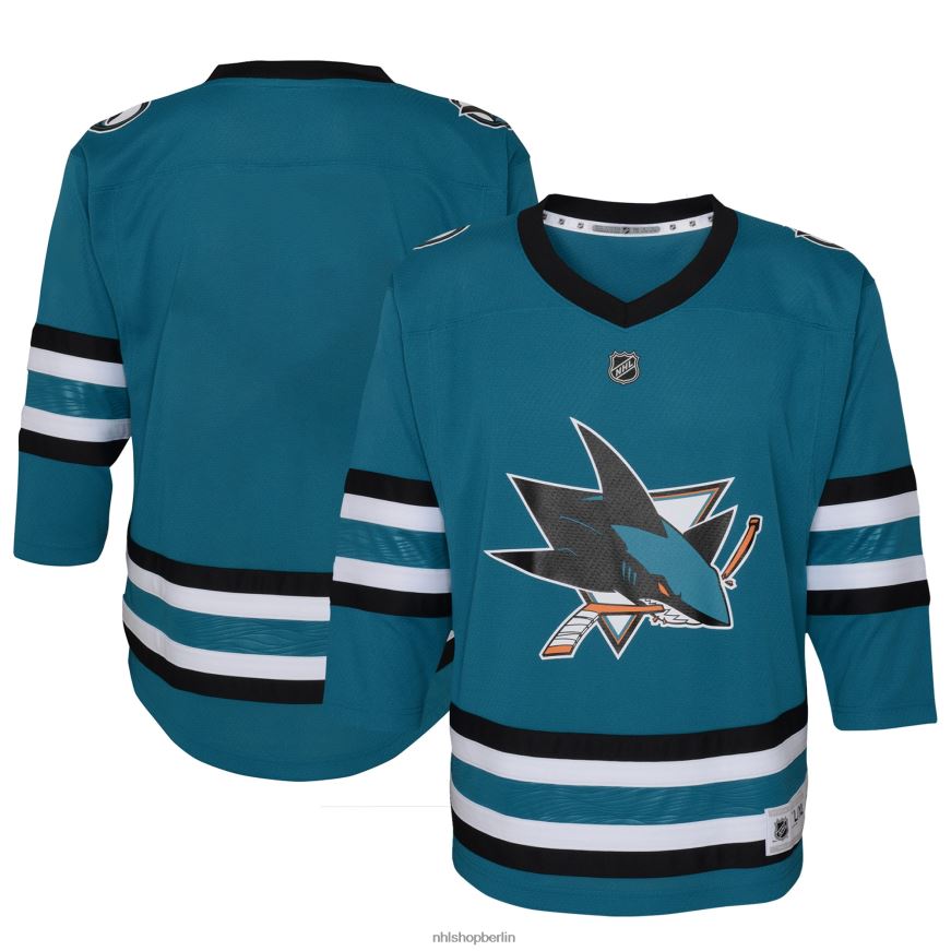 Säugling NHL Heimtrikot der San Jose Sharks in Blaugrün, Nachbildung der Mannschaft Kleidung BF680T1124