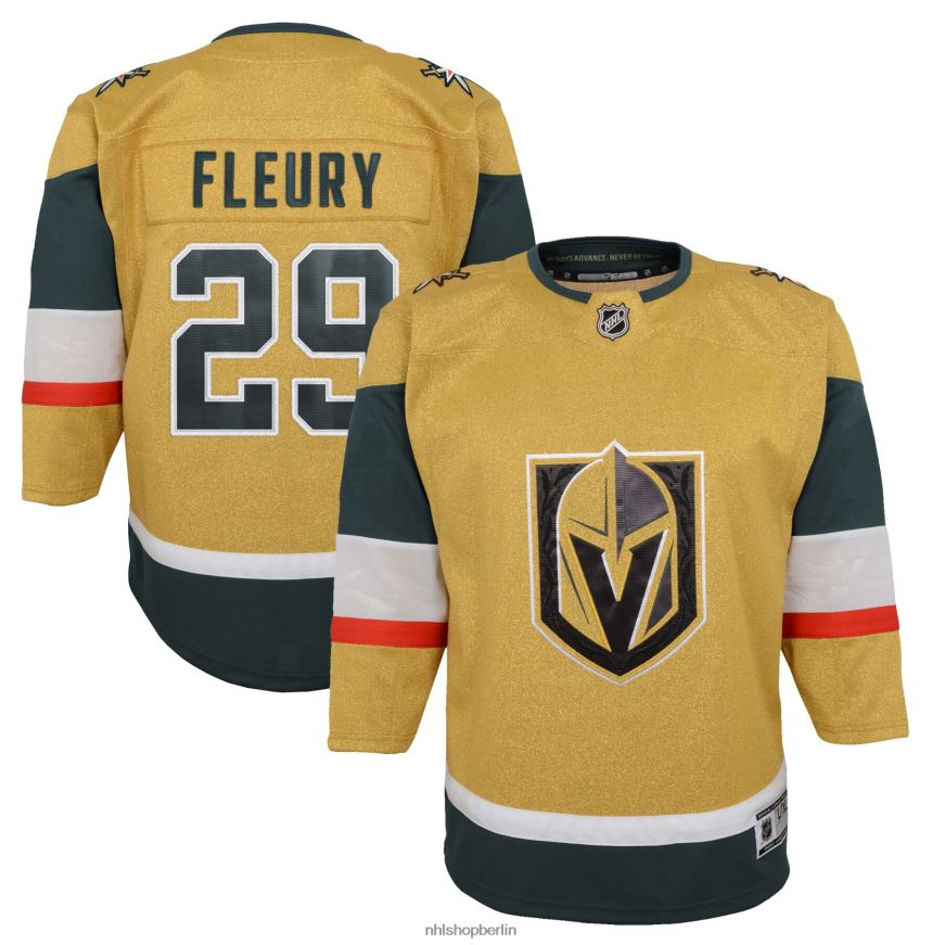 Säugling NHL Vegas Golden Knights Marc-Andre Fleury Gold 2020/21 Premier-Spieler-Heimtrikot Kleidung BF680T1509