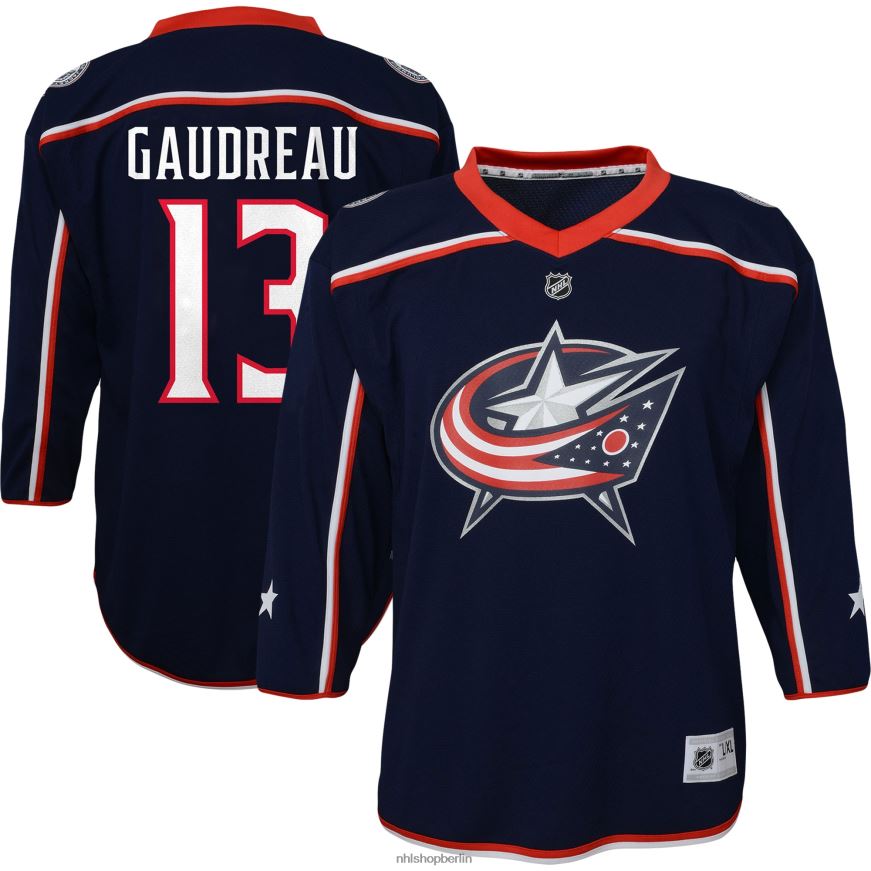 Jugend NHL Vorschul-Columbus-Blue-Jacken, marineblaues Replika-Spielertrikot von Johnny Gaudreau Kleidung BF680T759